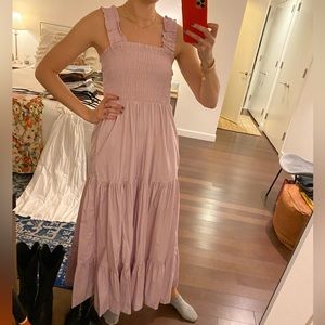 Light pink smocked maxi dress